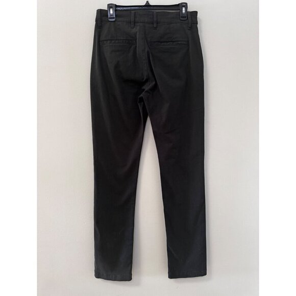 7 for all mankind LUXE PERFORMANCE  TAPERED CHINO IN BLACK flat front size 30 - Picture 3 of 5